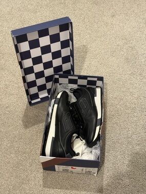 Bally Black Leather Low-Top Sneakers with White Stripe